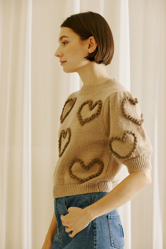 Callie Heart Sweater Side