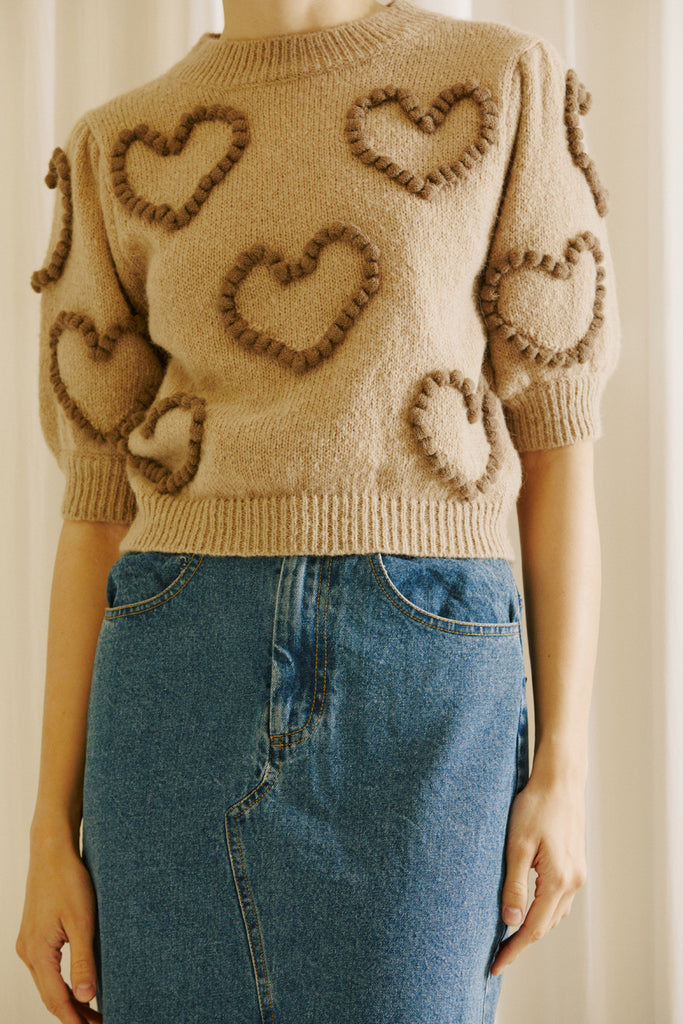 Callie Heart Sweater Details