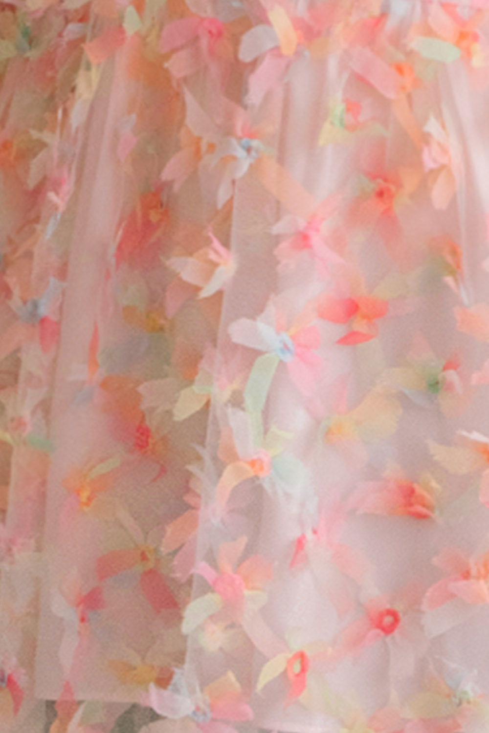 Close-up pink tulle top