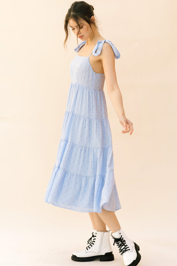 Amara Blue Heart Print Dress Side