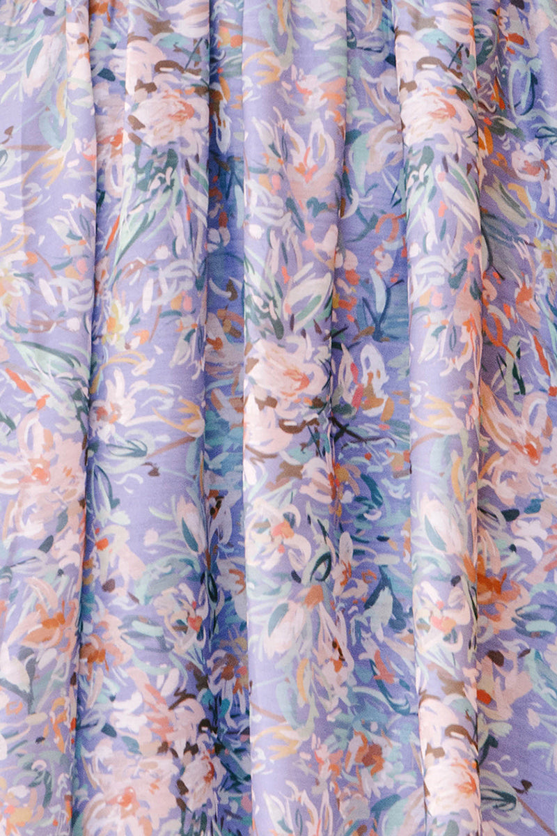 Purple paint stroke print dress