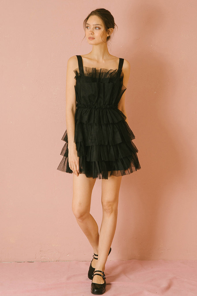 Wednesday Black Tulle Mini Dress Alternative